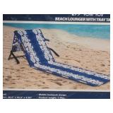 Melino - Foldable Beach Lounger - Blue / White