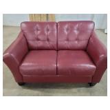 Tufted Leather Ruby Loveseat