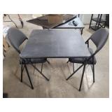 3 Piece - Black Foldable Table / Chairs