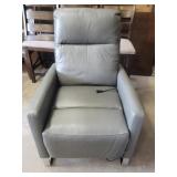 Grey Leather Power Recliner