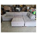 Thomasville - 3 Piece Grey Fabric Sectional Set