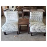 3 PC - Designers Accent Chairs / End Table