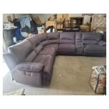 6 PC - Grey Fabric Dual Power Reclining Sectional