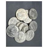 (12) 1977 & 1979 Kennedy Half Dollars