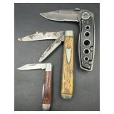 Three Winchester pocket knives (heavily worn)