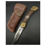 Buck 110 Folding Hunter Knife w/ Original Leather