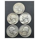 (5) U.S. silver quarters19541955(2)1956(3)