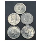 (5) 1971 Kennedy Half Dollars