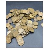 Various wheat pennies