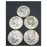 (5) 1967 Kennedy Half Dollars