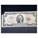 Series 1963 A Red Seal $2 dollar bill