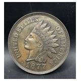 Large 1877 Indian Head Penny Replica / Display