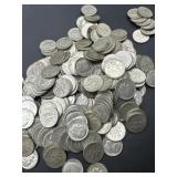 (254) US Roosevelt dimes minted between 1960-1945