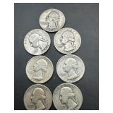 (7) U.S. silver quarters19501951(4)1952(2)