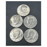 (5) 1974 Kennedy Half Dollars