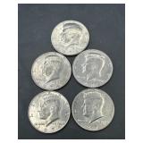 (5) 1974 Kennedy Half Dollars