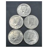(5) 1972 Kennedy Half Dollars