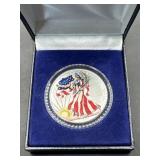 1999 colorized American Silver Eagle coin 1oz