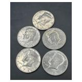 (5) 1989 & 1973 Kennedy Half Dollars