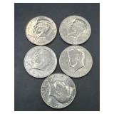 (5) 1974 & 1982 Kennedy Half Dollars