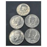 (5) 1971 Kennedy Half Dollars