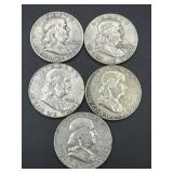 (5) Franklin Half Dollars195219581963(3)