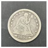 1853 Seated Liberty Quarter