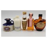 5 various miniature bottles
