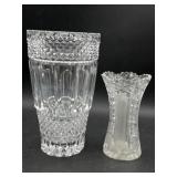 Set of two - cut crystal lead vases