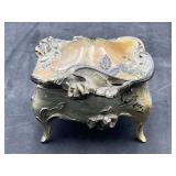 Vintage Parisian Art Silver metal jewelry casket