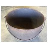 Vintage cast iron cauldron bean pot