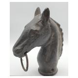 Vintage cast iron horse head hitching post topper