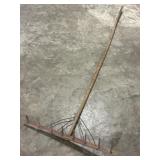 Antique wooden hay rake