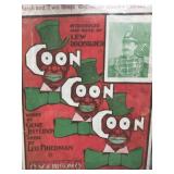 Antique Black Americana Sheet Music ï¿½Coonï¿½ ï¿½ Lew