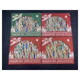 4 Vintage Boxes Of Diamond Ray Jeweled Icicles