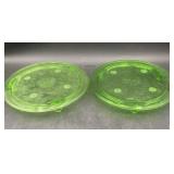 2 Vintage 1930 Jeannette Glass Co. Sunflower