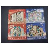 4 Vintage Boxes Of Diamond Ray Jeweled Icicles