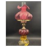 Vintage Fenton Cranberry Glass Table Lamp 21ï¿½