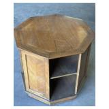 vintage Mid-Century octagonal end table on wheels