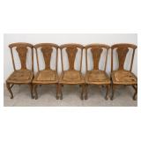 Set of 6 vintage wooden ornate dining chairs