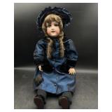 Porcelain doll - blue victorian dress