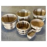 Vintage-style, handcrafted poplar wood bushel and