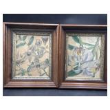 Pair Framed Vintage Botanical Orchid Prints ï¿½