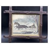 Vintage Carved Wood Tramp Art Style Frame w/