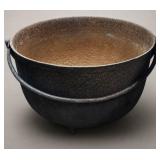 Vintage cast iron cauldron bean pot