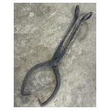 Antique iron ice block tongs