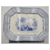 Vintage blue and white transferware platter