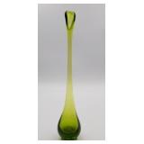 Vintage Viking glass swung vase avocado green