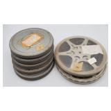 Vintage 8mm metal film reels in protective