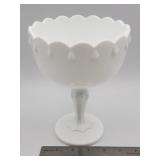 Vintage Indiana milk glass teardrop pedestal